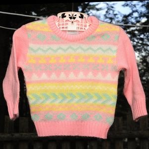 VTG Toddler Girls MontgomeryWard Pink Sweater 9-12